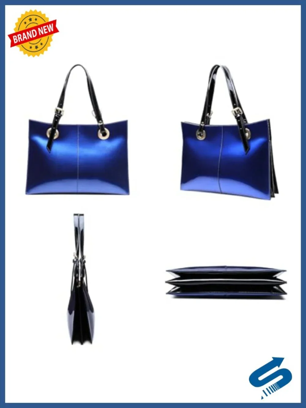 Genuine Leather Work Tote Bag for Women Zipper Shoulder Handbag